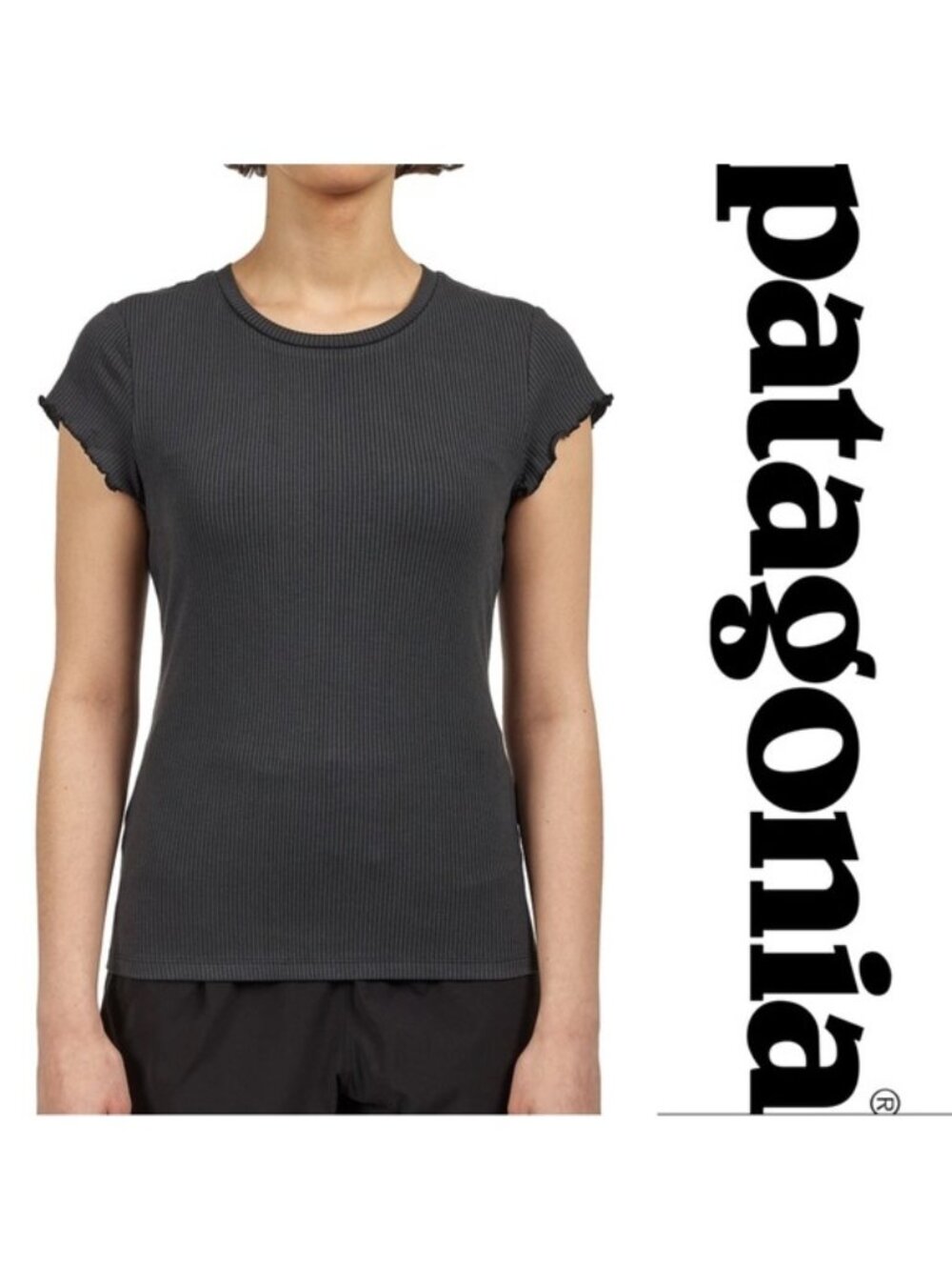 Patagonia | Ink Black Women's Rib-Knit Top | Size Medium